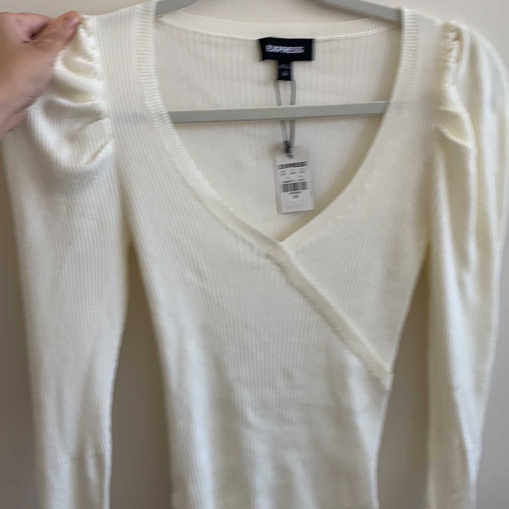 NWT Express Ribbed Wrap Front Sweater